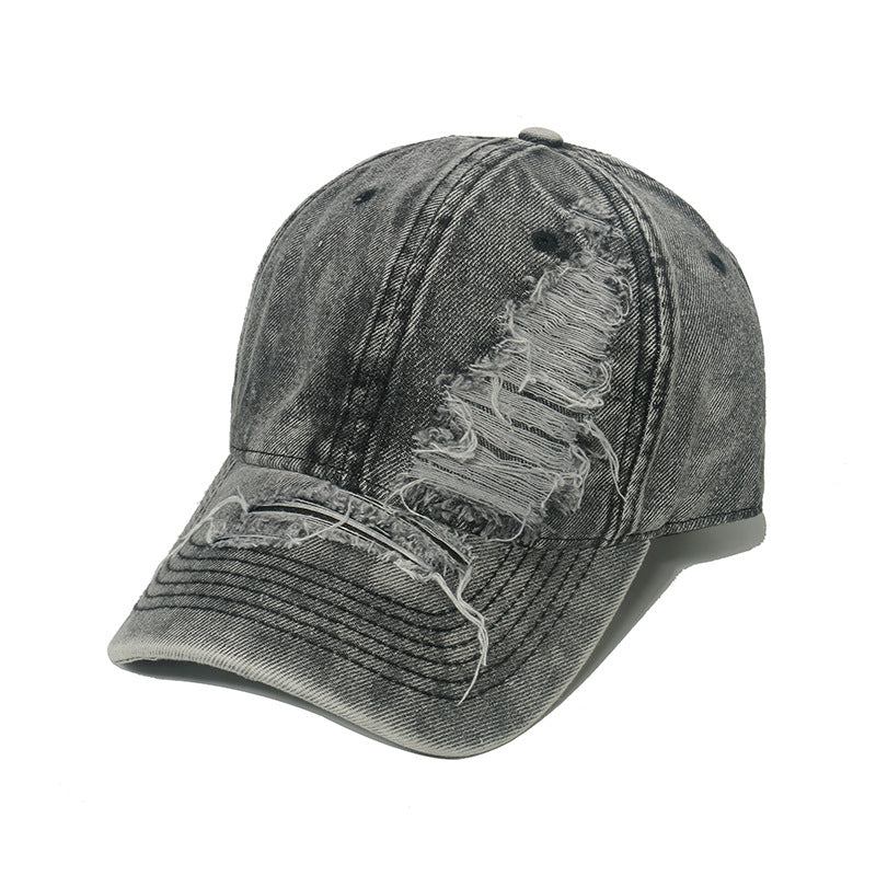 Wholesale Solid Color Ripped Washed Retro Baseball Cap