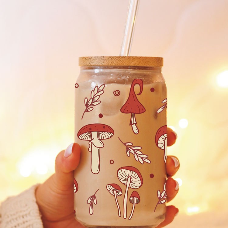 Wholesale Colorful flowers and leaves   16oz Cup UV DTF Wraps