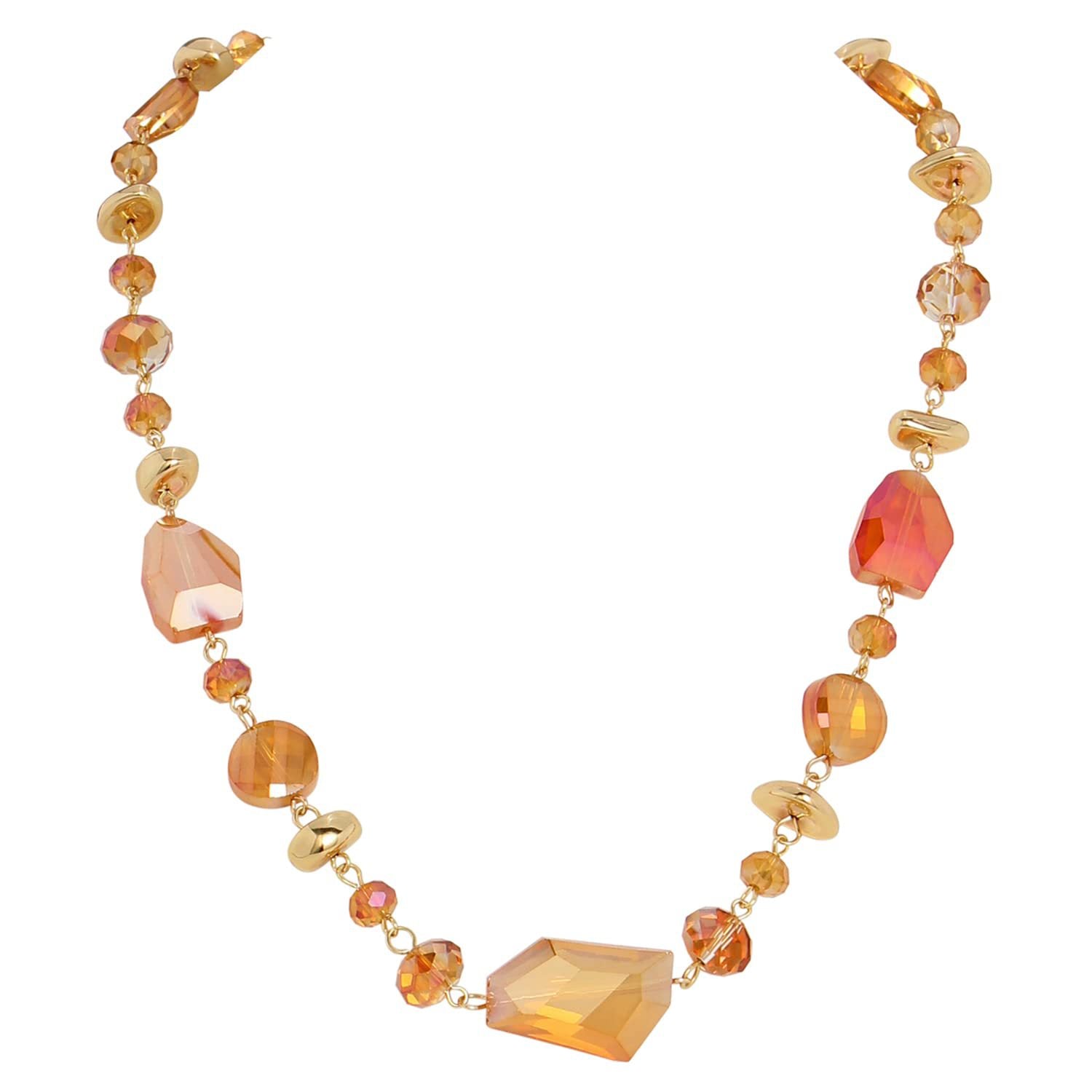 Wholesale Fashion Color Plated Crystal Glass Short Necklace