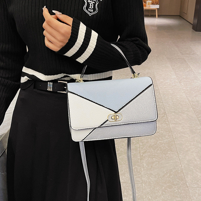 Wholesale Contrast Color Stitching PU Shoulder Bag