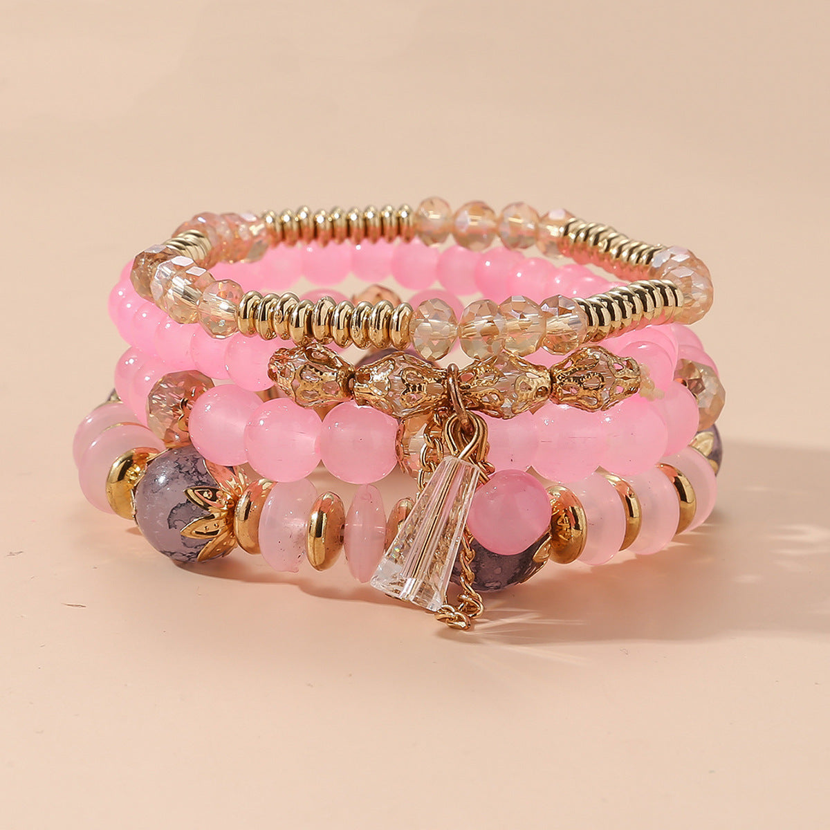 Wholesale Bohemian Crystal Beaded Bracelet suit Colorful Multi-layer Bracelet