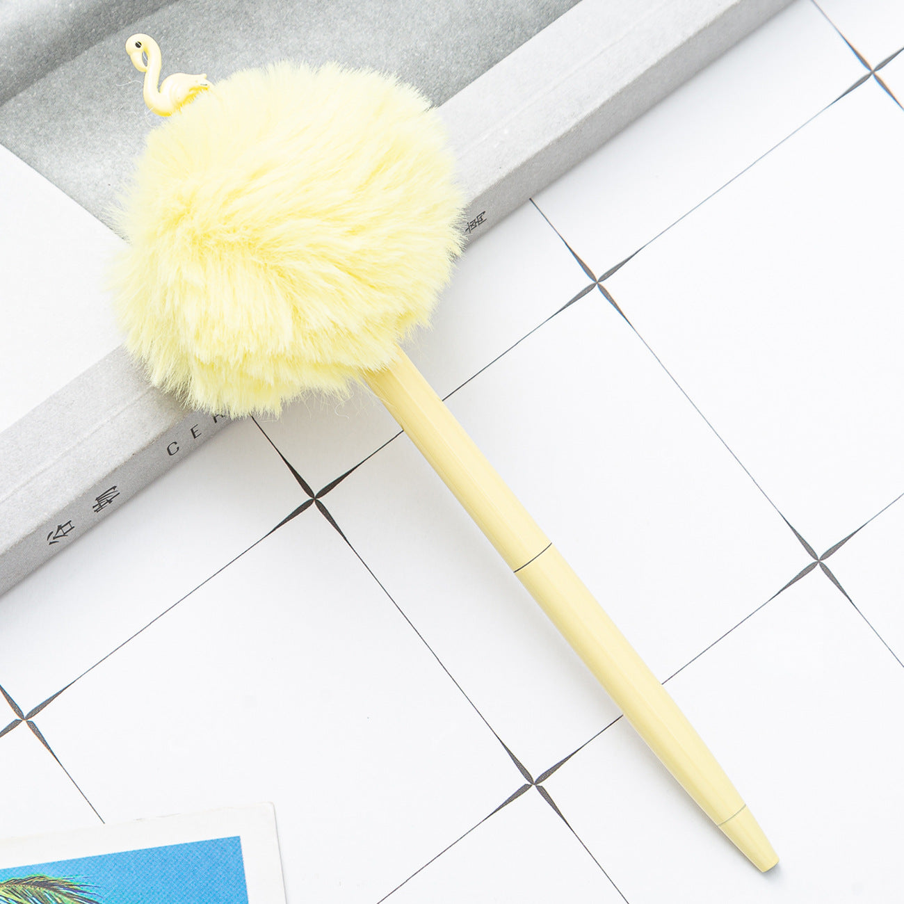 Wholesale Crown Hair Ball Creative Metal Plush Ballpoint Pen