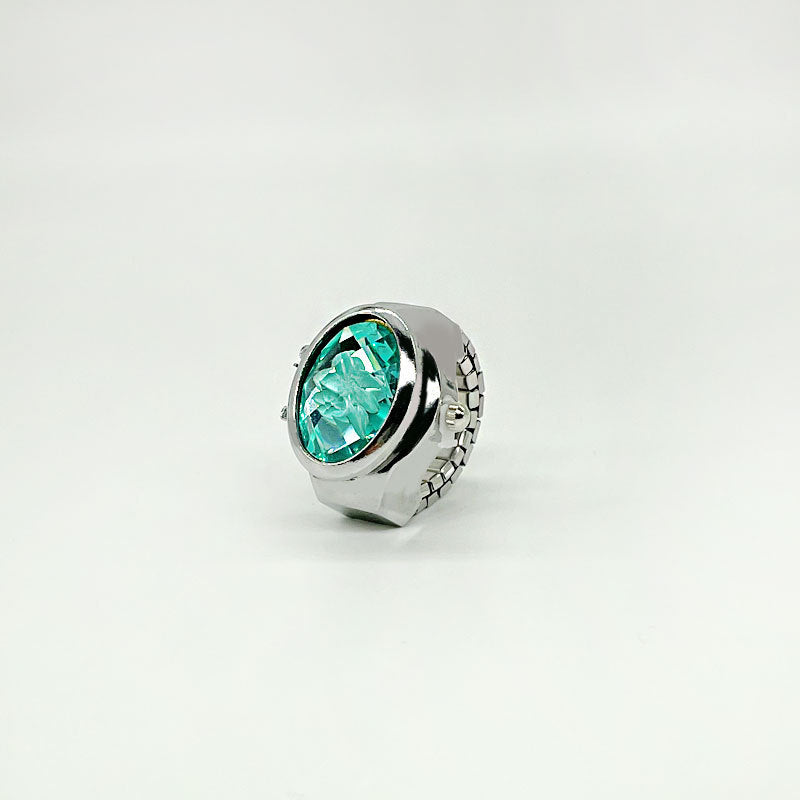 Wholesale Stainless Steel Gem Flower Ring Watch
