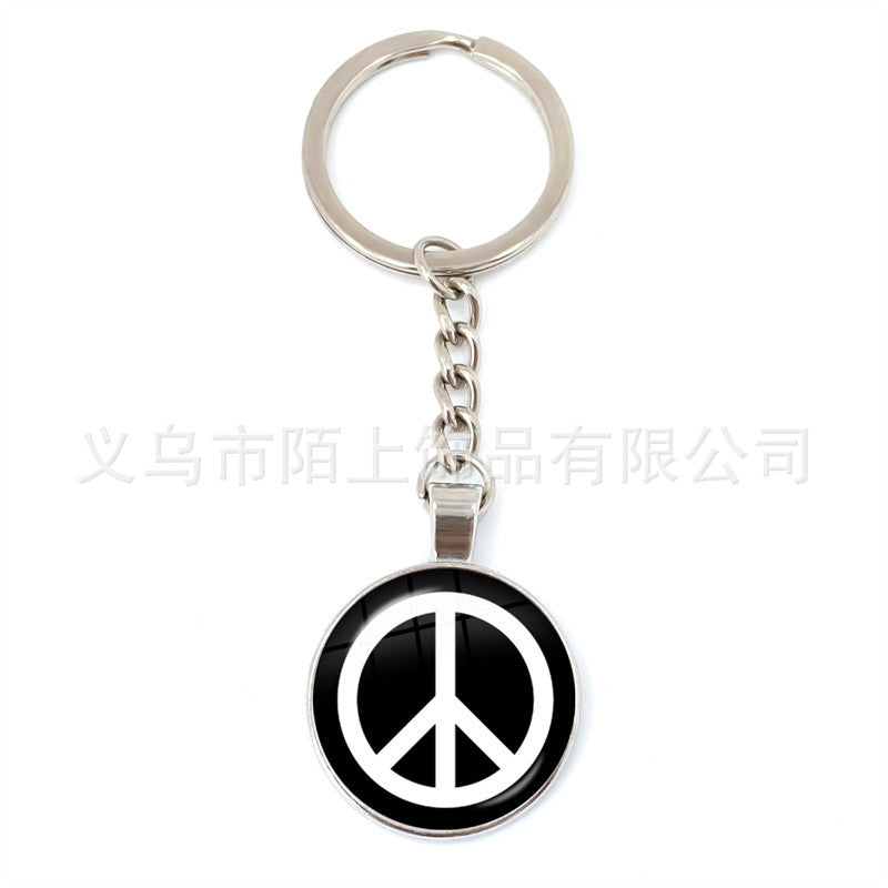 Wholesale Zinc Alloy Peace Sign Keychain
