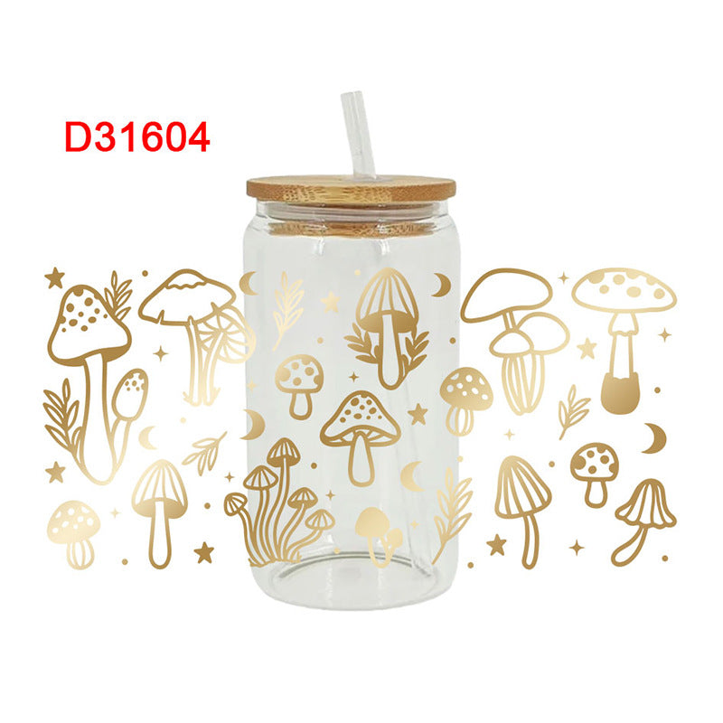 Wholesale Flower Mushroom Bow 16oz Cup UV DTF Wraps