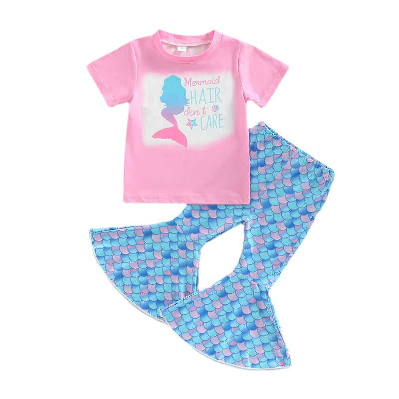 Wholesale Cotton Mermaid Girl Suit