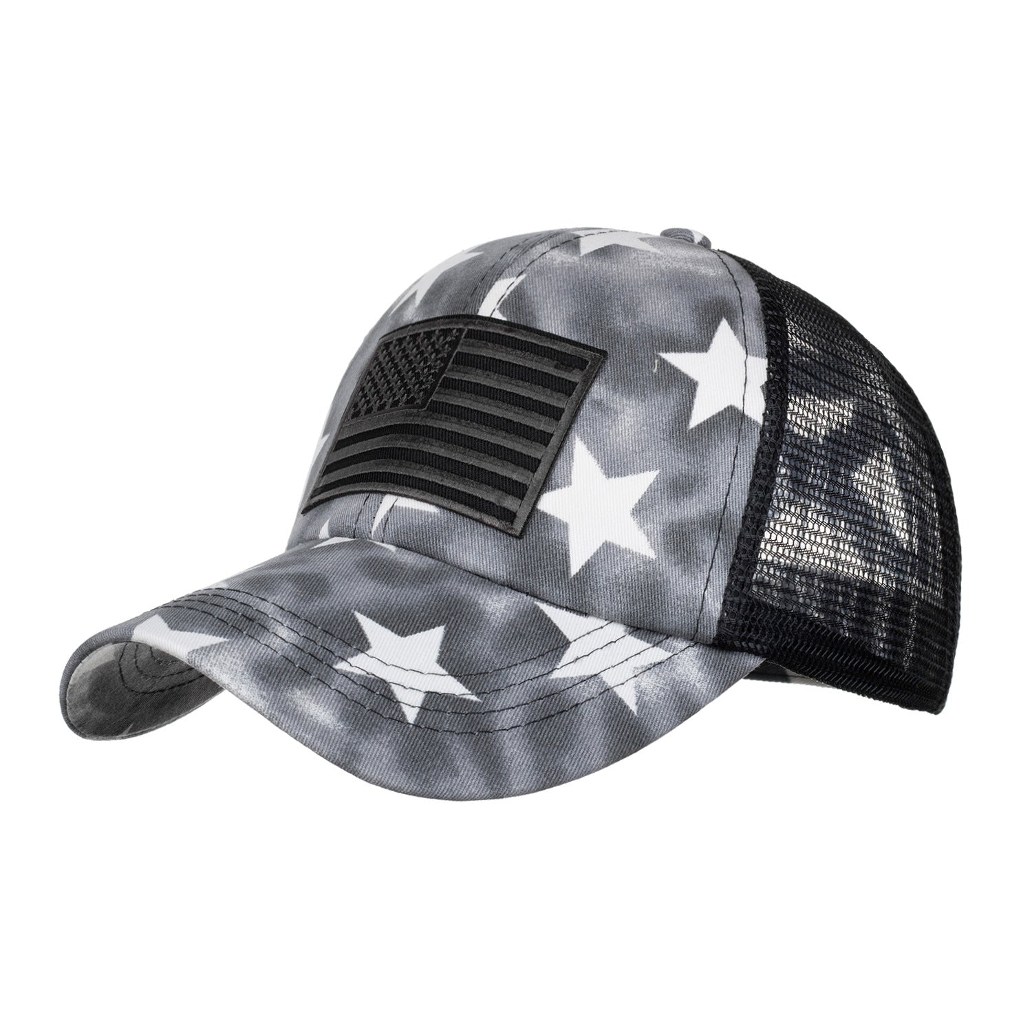 Wholesale Washed distressed five-pointed star cross elastic baseball cap