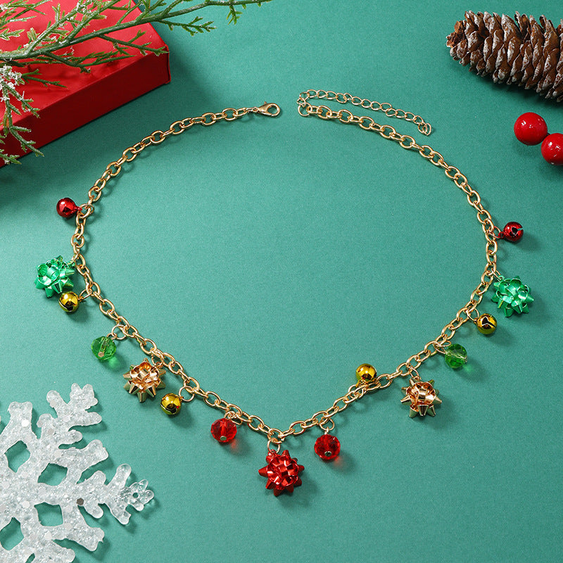 Wholesale Christmas Creative Colorful Bell Necklace