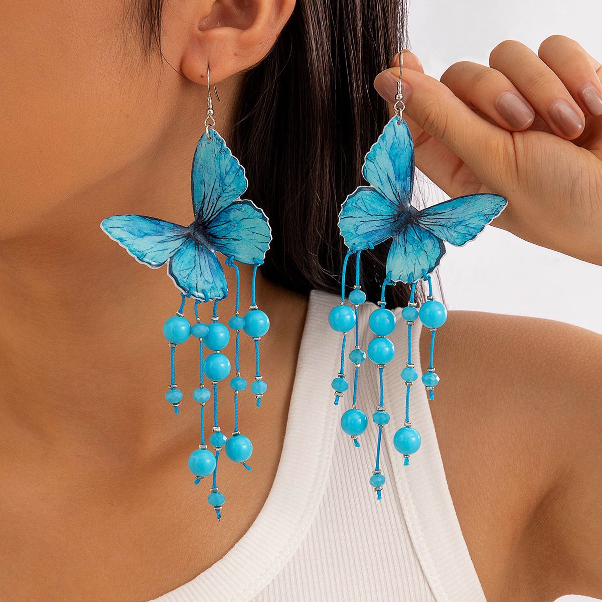 Wholesale 10PCS/Pack multi-color butterfly earrings simulation animal earrings earrings women