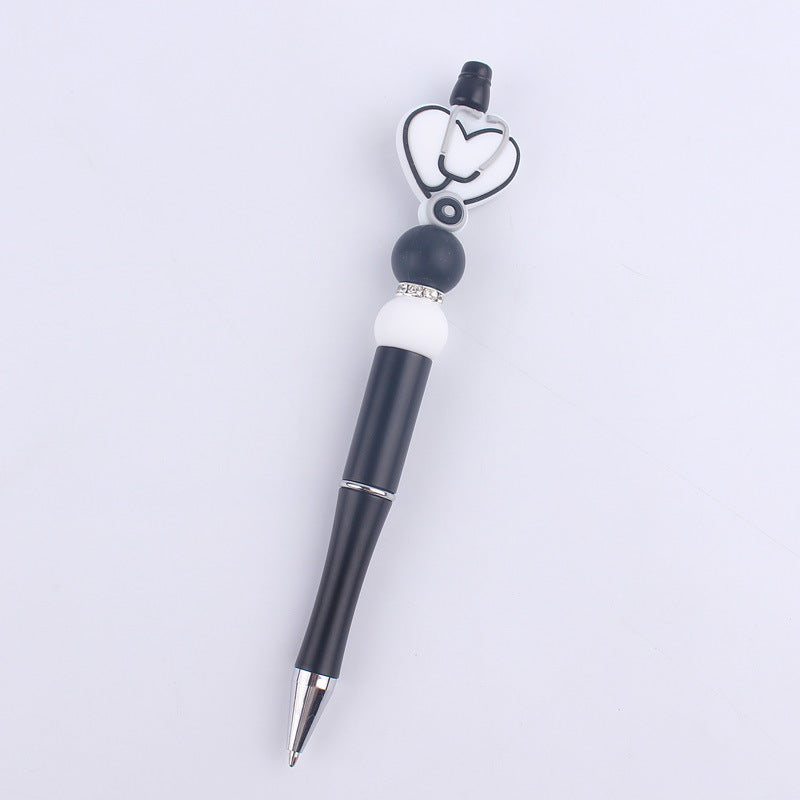 Wholesale Handmade Bead Pen Stethoscope Love Silicone Ballpoint Pen