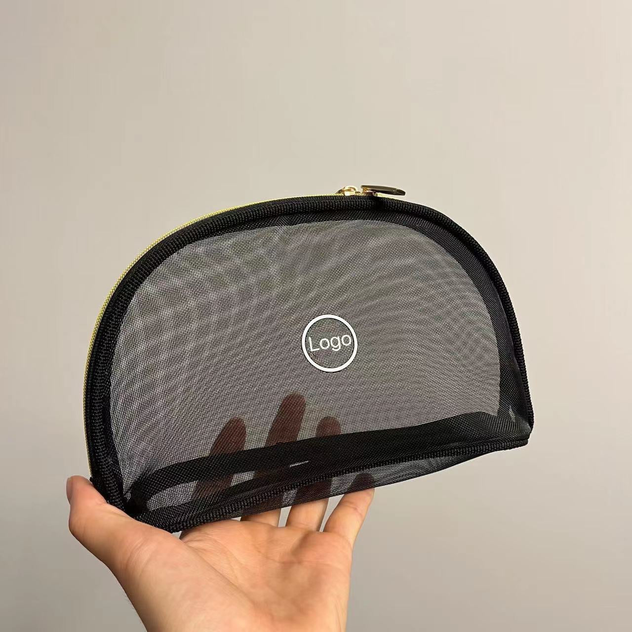 Wholesale Nylon Mesh Black and White Large Capacity Shoulder Bag