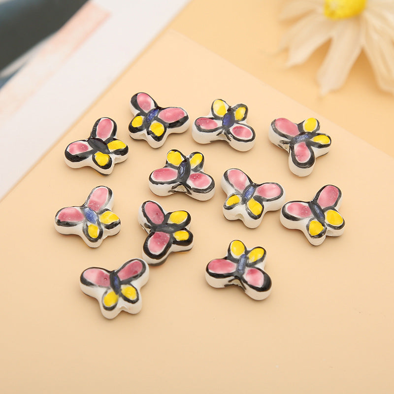 Wholesale 5PCS Butterfly Hand-painted Style Beads