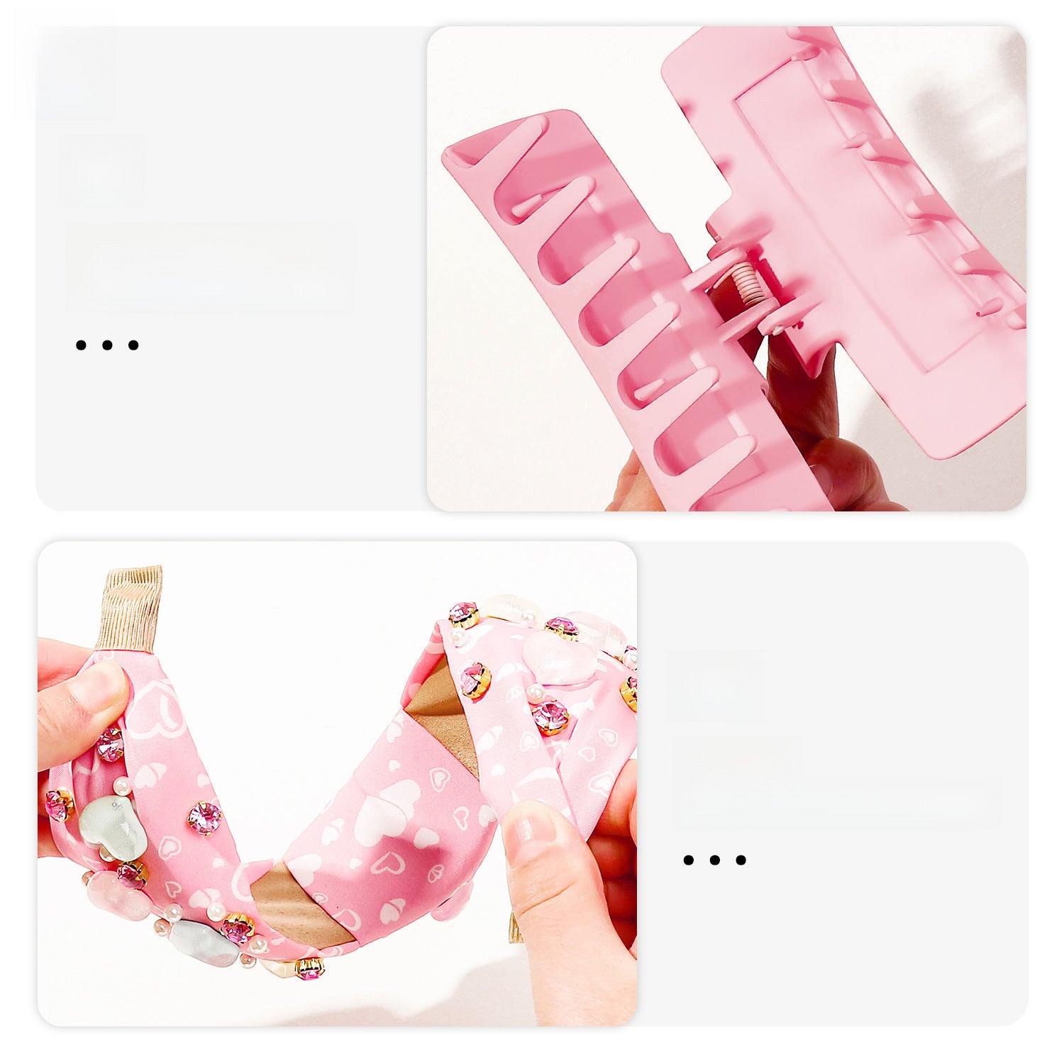 Wholesale Qiyue Valentine's Day headband pink love hairpin fabric wide-brimmed grip shark clip