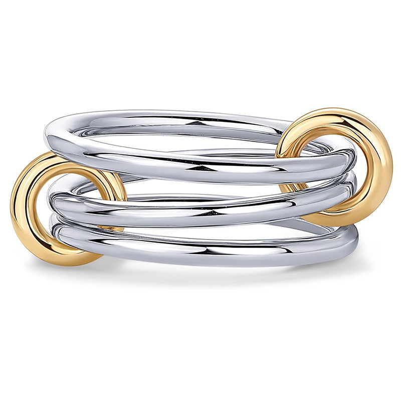 Wholesale Creative geometric irregular multi-layer diamond ring
