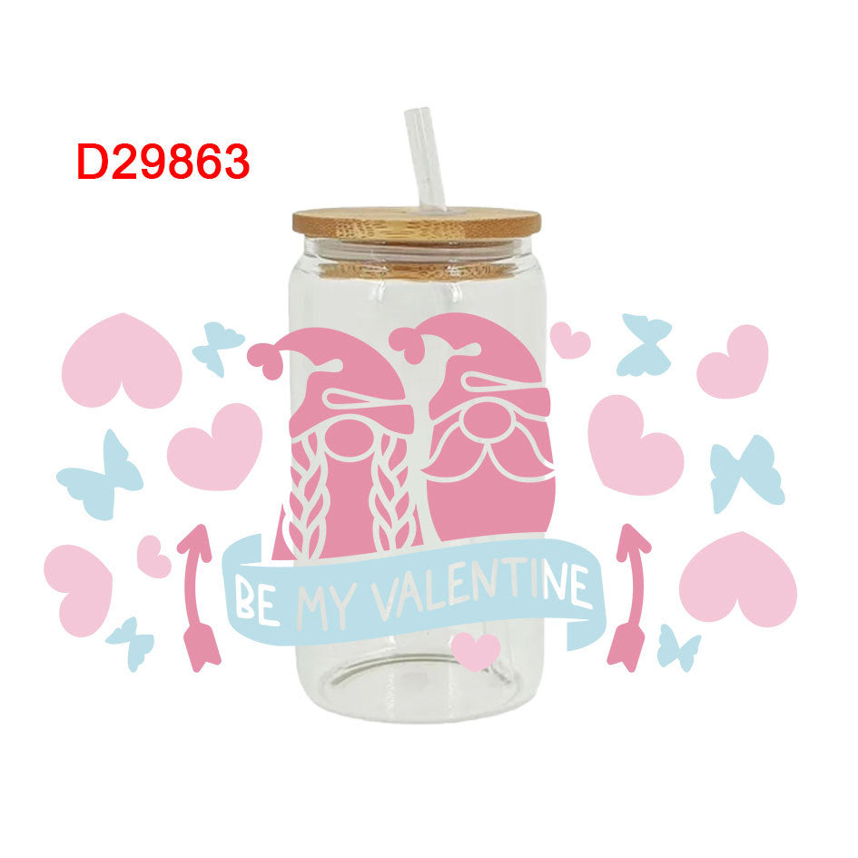 Wholesale Pink Love Ghost Valentine's Day 16oz Cup UV DTF Wraps