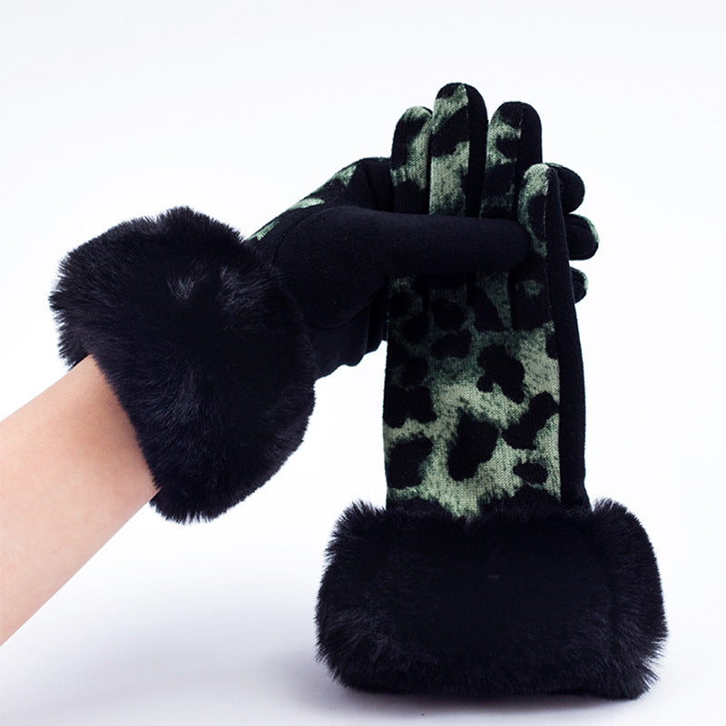 Wholesale Women's Winter Warmth Plush and Thick Cute Polyester Glove