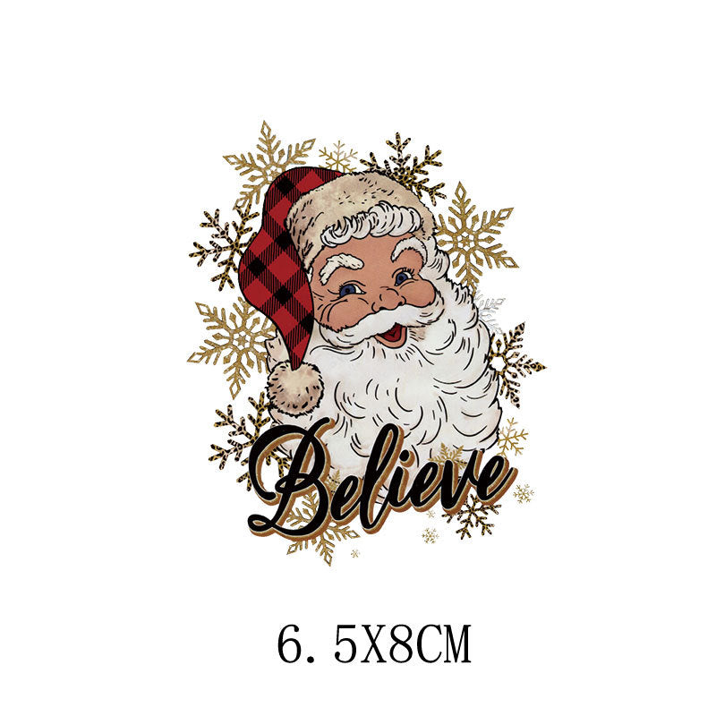 Wholesale 5pcs/pack Cartoon Car Christmas Hot Stamping Sticker UV DTF Ready to Press Transfers Wraps