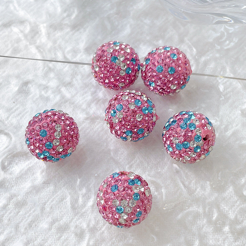 Wholesale Contrasting Black Pink and White Leopard Print Acrylic Diamond Beads
