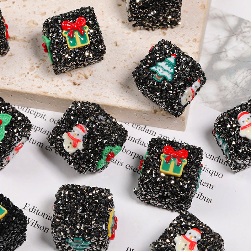 Wholesale  5pcs Christmas Sugar Square Beads DIY Bracelet Beads