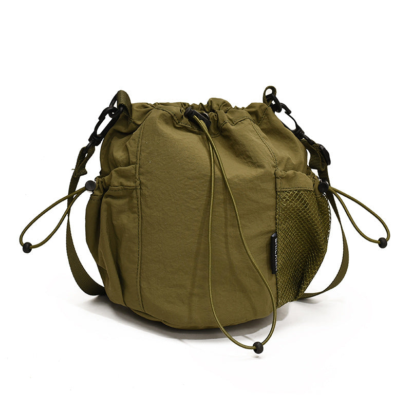 Wholesale Japanese style drawstring bucket versatile nylon messenger bag