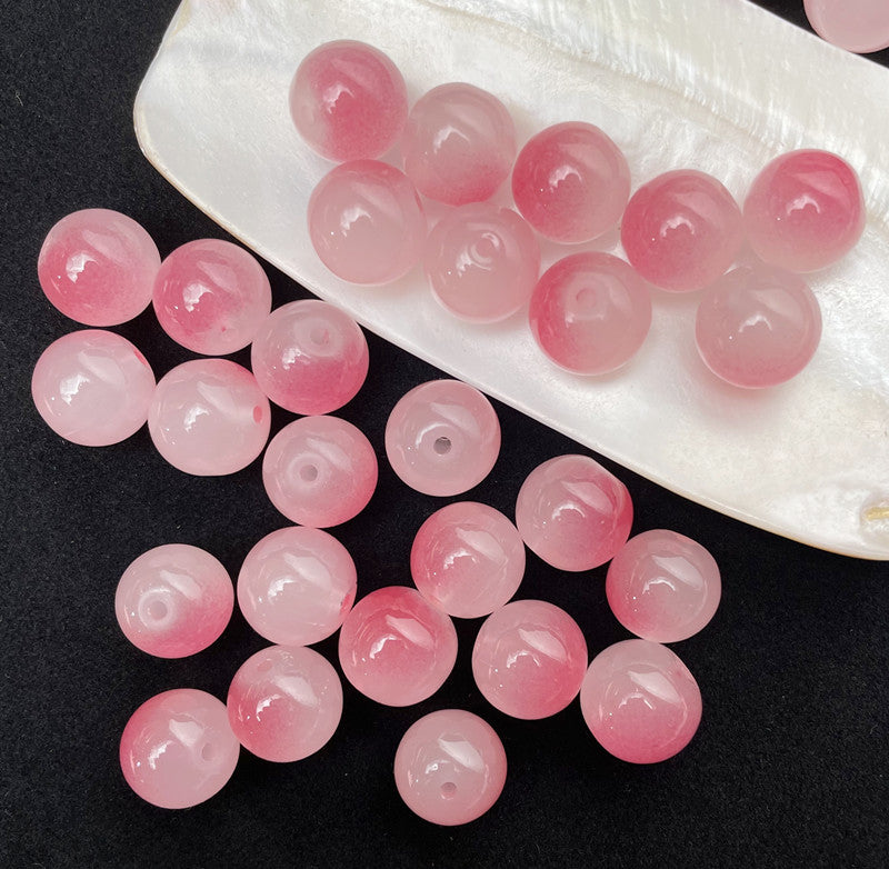 Wholesale 50pcs/pack 8mm Two-color Glass Scattered Beads