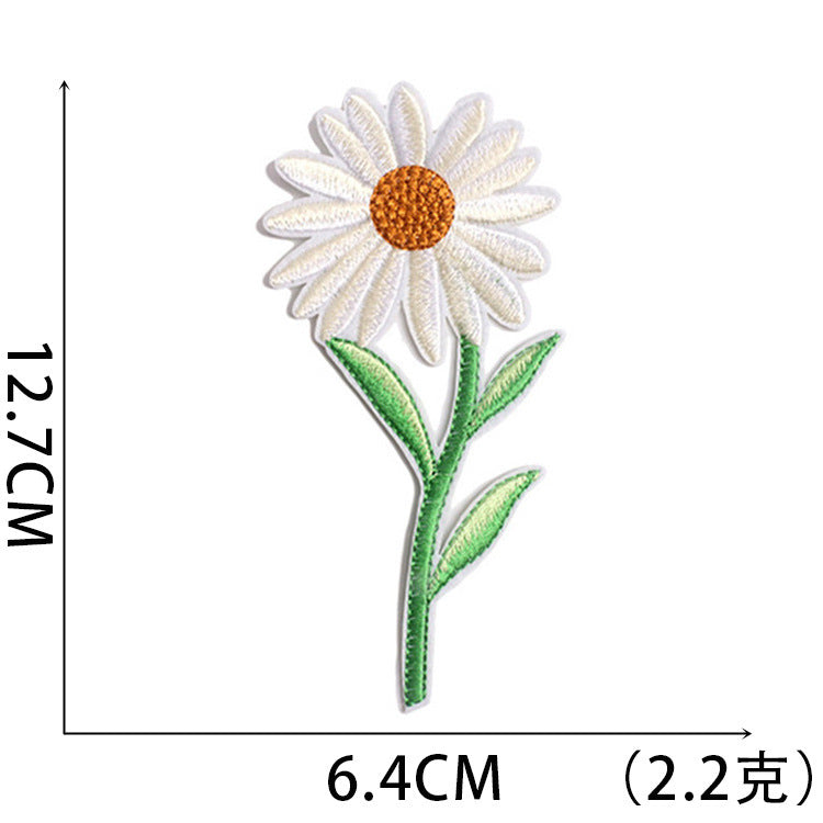 Wholesale Chic Polyester Embroidered Iron On Patches Assorted Butterfly Sunflower Designs For Clothing Craft Supply Resale