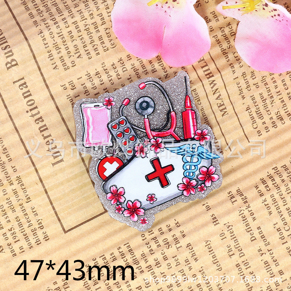 Wholesale  10pcs/pack Cartoon Letter Rainbow Heart Bag Acrylic Flatback