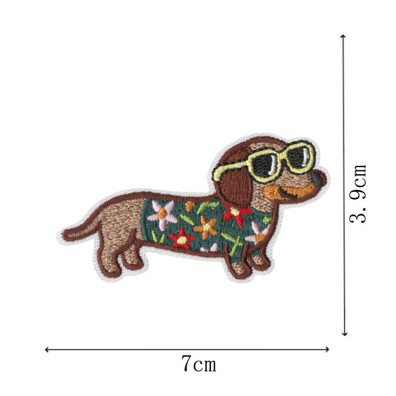 Wholesale Modern Dachshund Embroidered Patch Set 10 Pieces Cute Iron On Appliques For Sweatshirts Backpacks Coats DIY Craft Supply