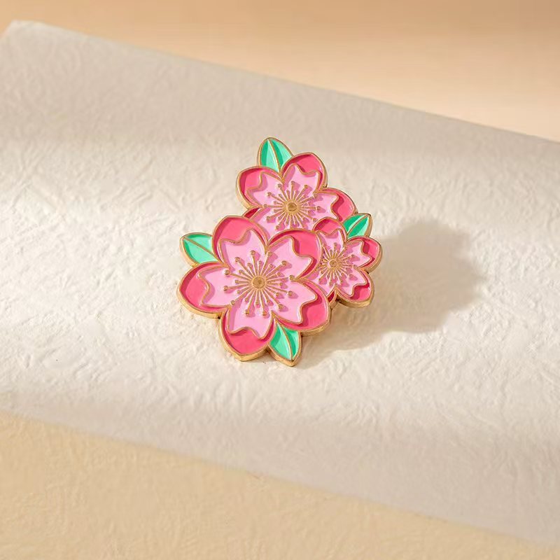 Wholesale cherry blossom brooch fashionable and personalized badge