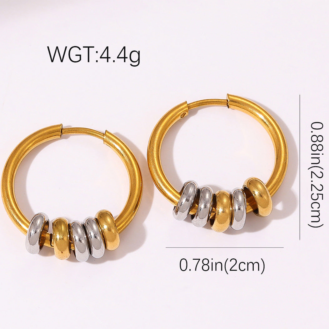 Wholesale Stainless Steel Earrings Gold Color Hoops Earrings