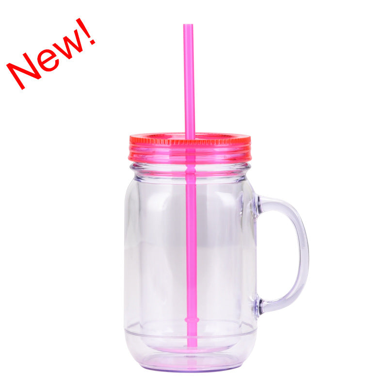 Wholesale solid color plastic cock cup with handle