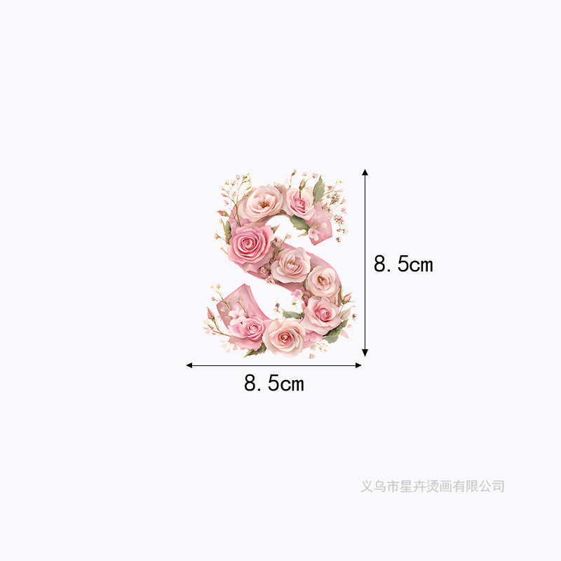 Wholesale 10pcs 26 letter flower branches and leaves UV DTF Ready to Press Transfers Wraps