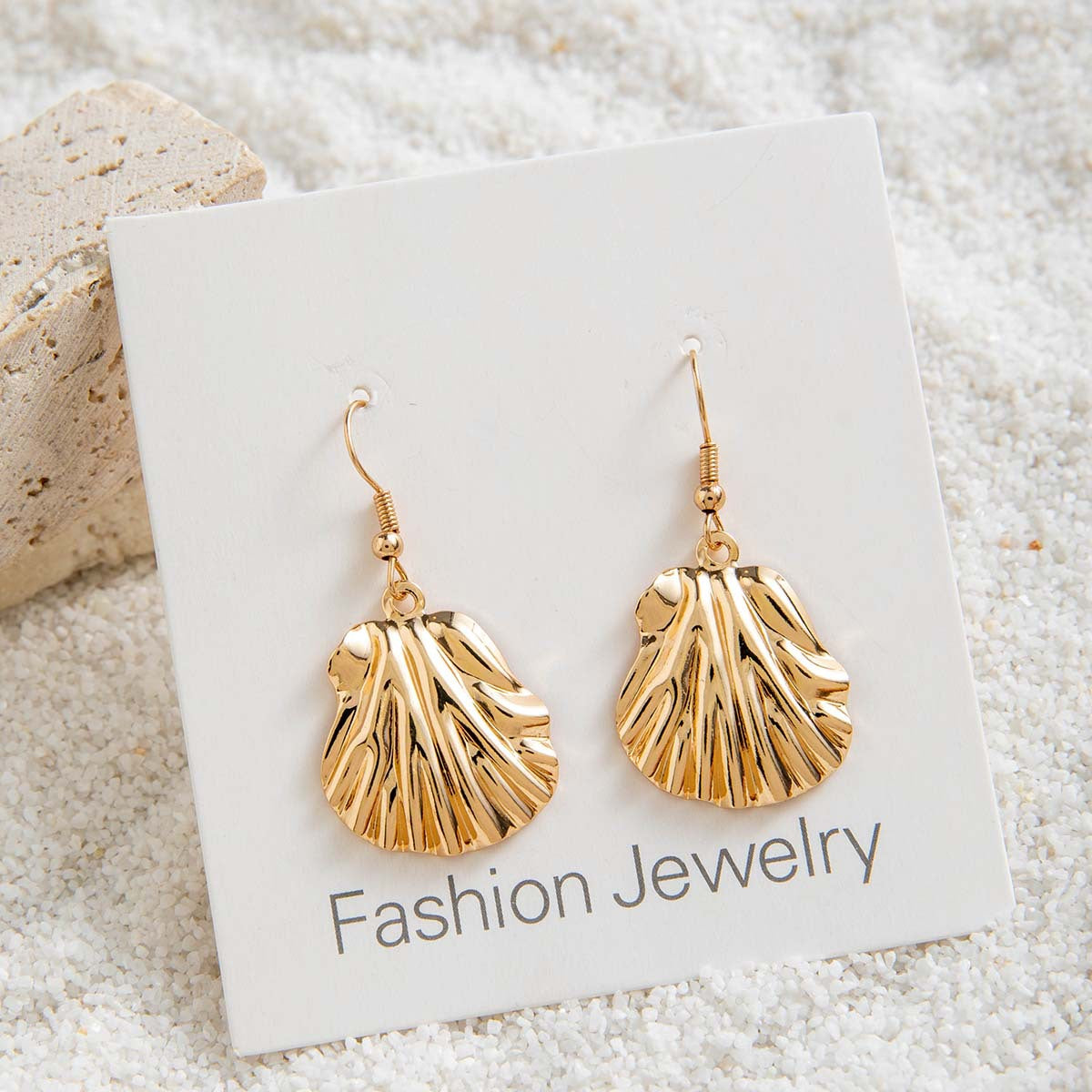 Wholesale 5PCS/Pack Bohemian Metal Scallop Earrings Pearl Shell Earrings Earrings for Women