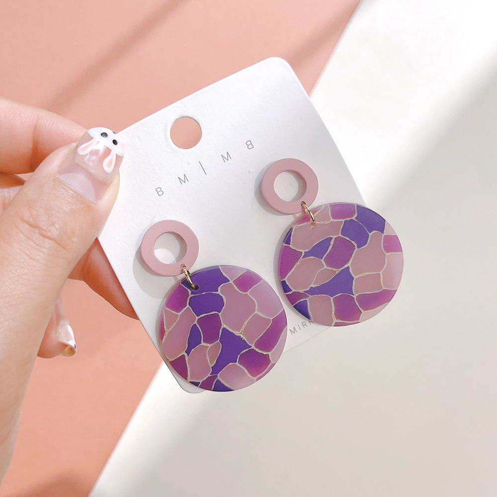 Wholesale Starry Sky sy Soft Ceramic Geometric Splicing Earrings