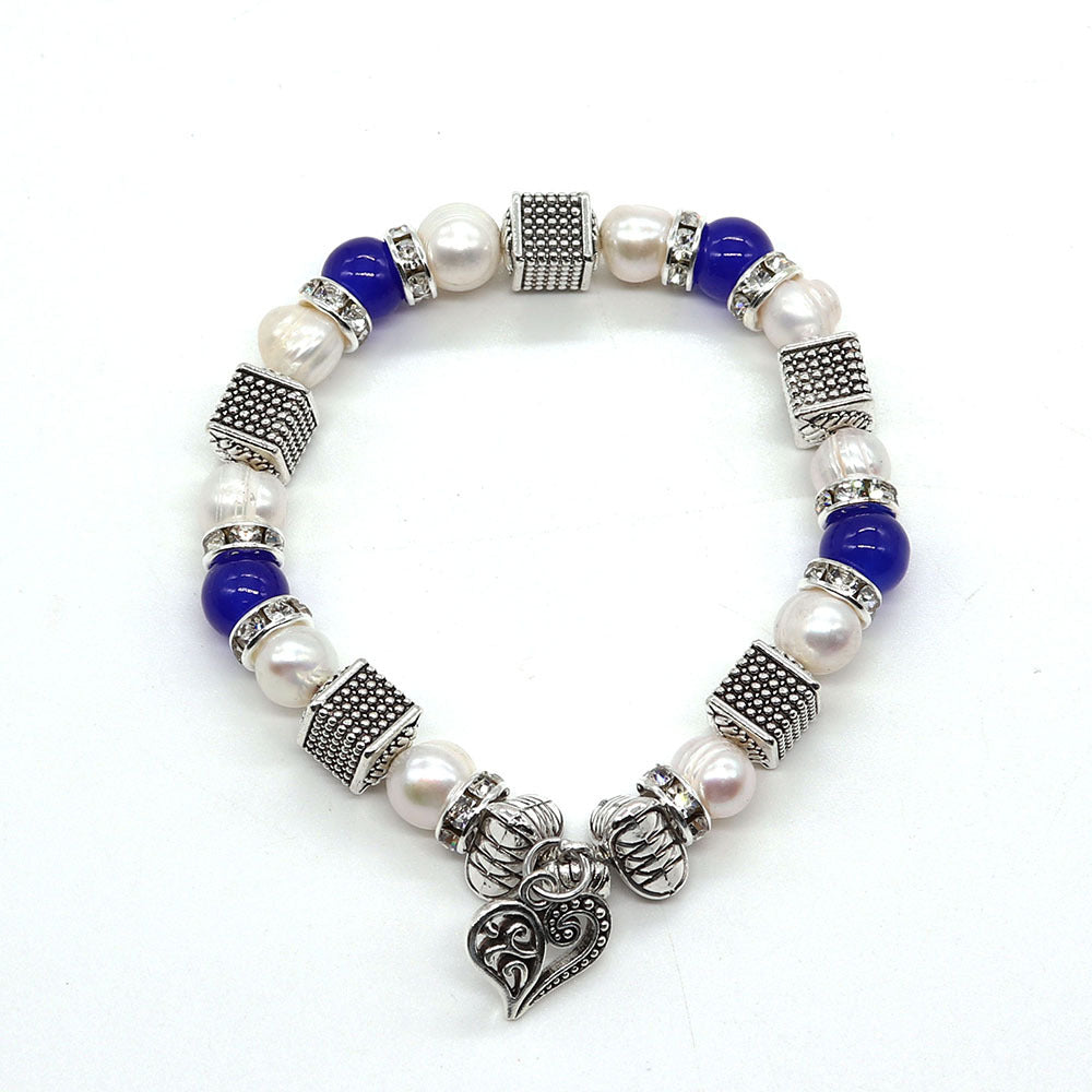 Wholesale Natural Pearl Zinc Alloy Beads Bracelet