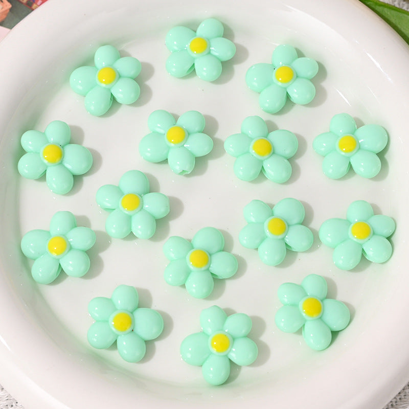 Wholesale 5pcs/pack Colorful Small Flowers with Holes Beads