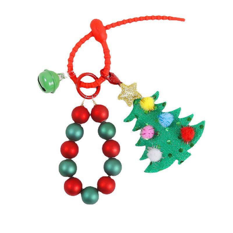 Wholesale Christmas Round Bead Keychain