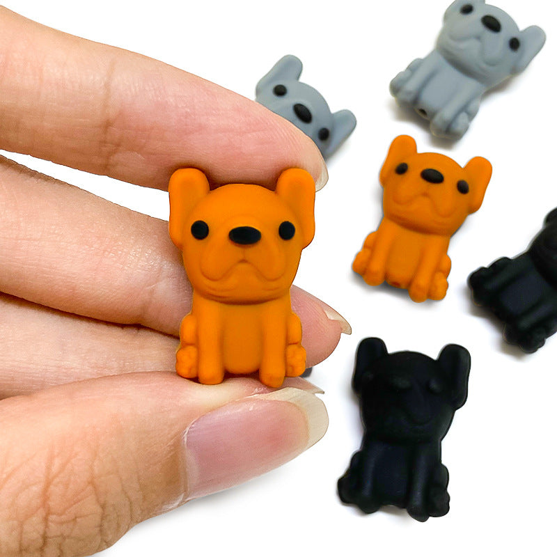 Wholesale 10pcs New cross-border 3d puppy animal silicone beads cartoon baby pacifier chain beads