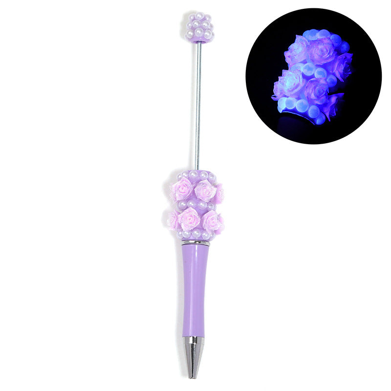 Wholesale 5pcs Heavy industry rose-shaped ballpoint pen Beadable Pen