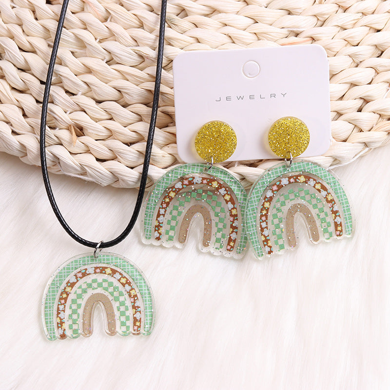 Wholesale Rainbow Fragmented Acrylic Earrings