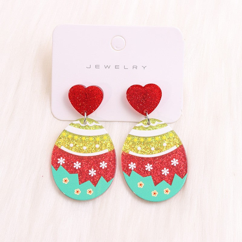 Wholesale Easter cartoon Easter egg rabbit acrylic earrings