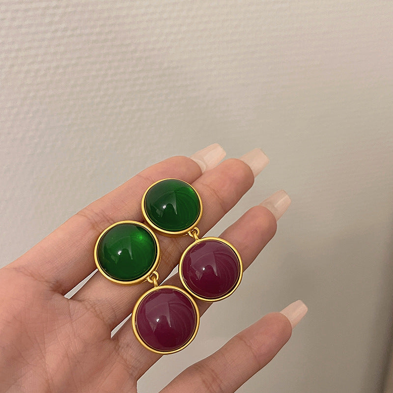 Collares de vidrio de colores redondos al por mayor