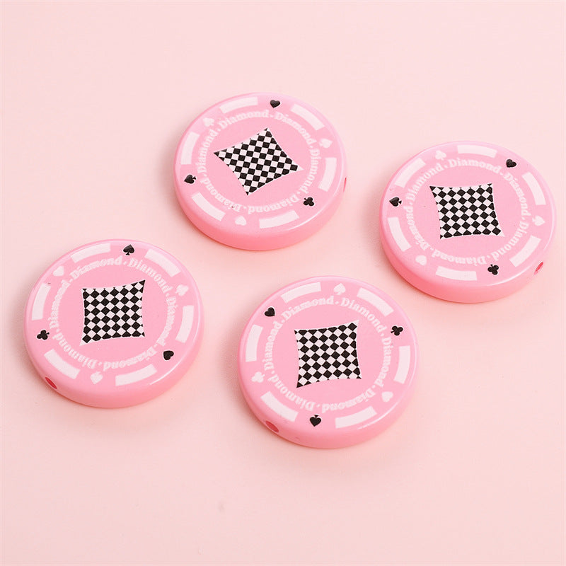 Wholesale  Printed Beads Cartoon Beaded Handmade DIY  Acrylic Beads