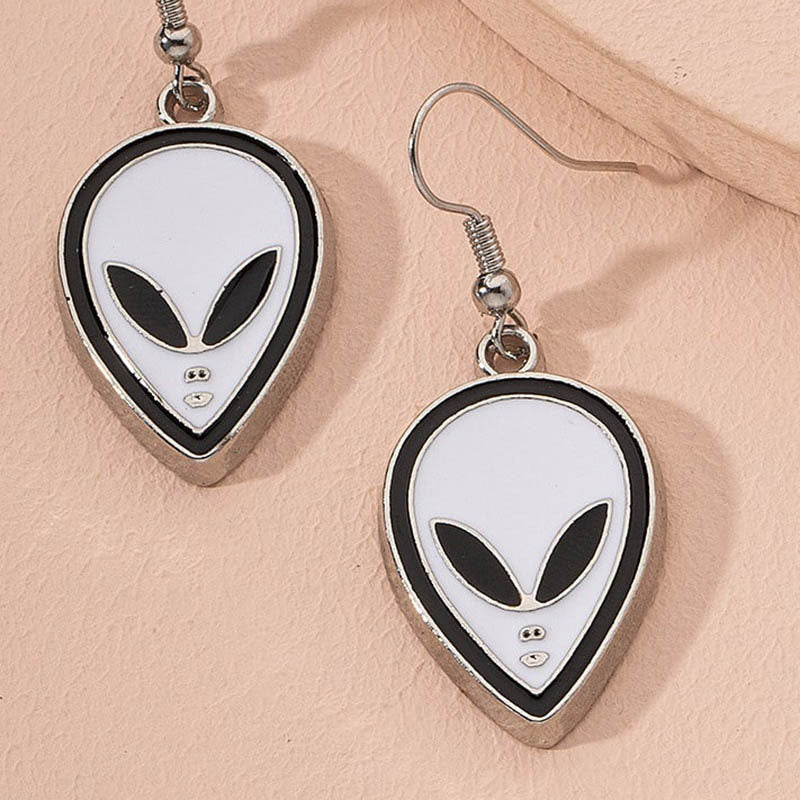 Wholesale Drip Oil Alien Alloy Earrings