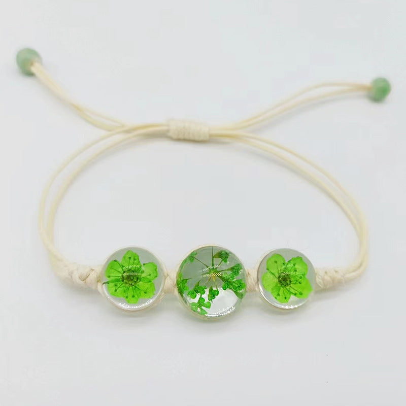 Wholesale Cherry Blossom Hand-woven Real Flower Bracelet