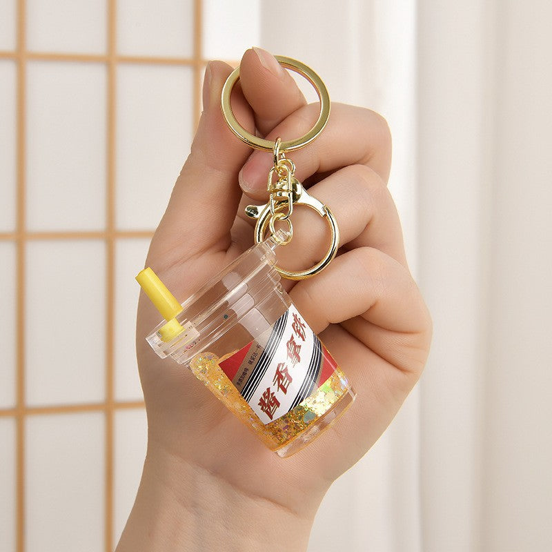 Wholesale Acrylic Oil-Filled Pendant Luminous Iceberg Cup Keychain