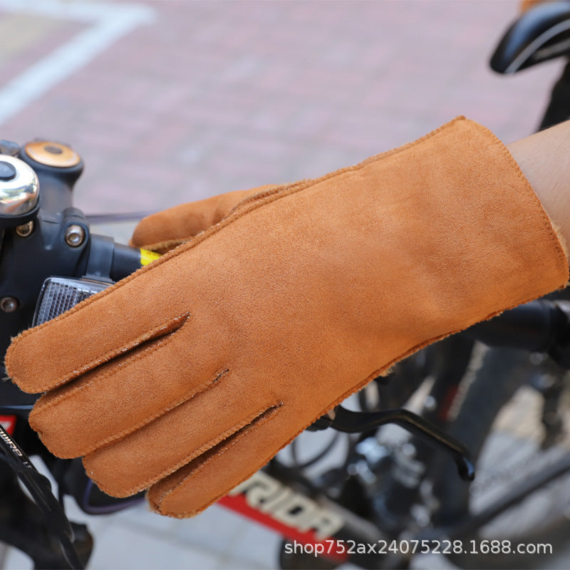 Wholesale Winter Warm Fur Integrated Plus Fleece Gloves