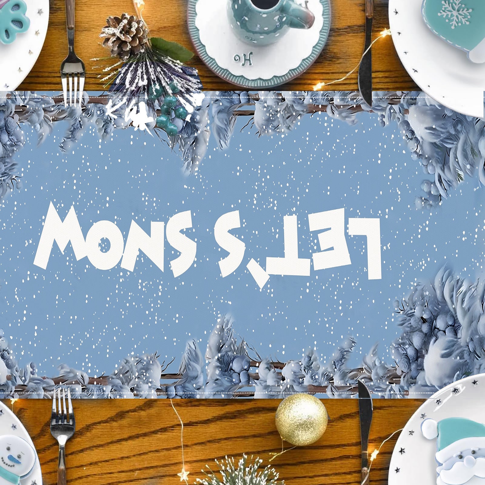 Wholesale Winter Christmas Snowman Restaurant Tablecloth Decoration