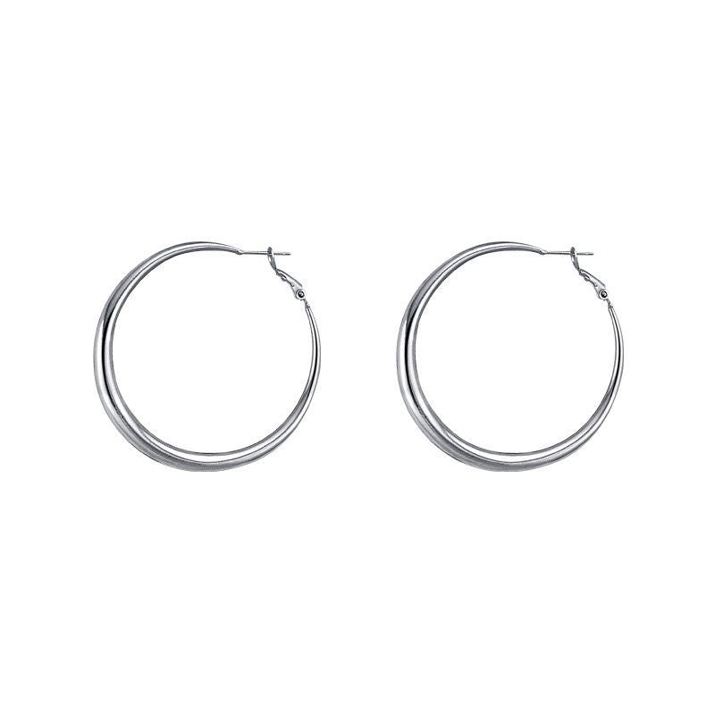 Wholesale Silver plain hoop earrings metal hoop earrings