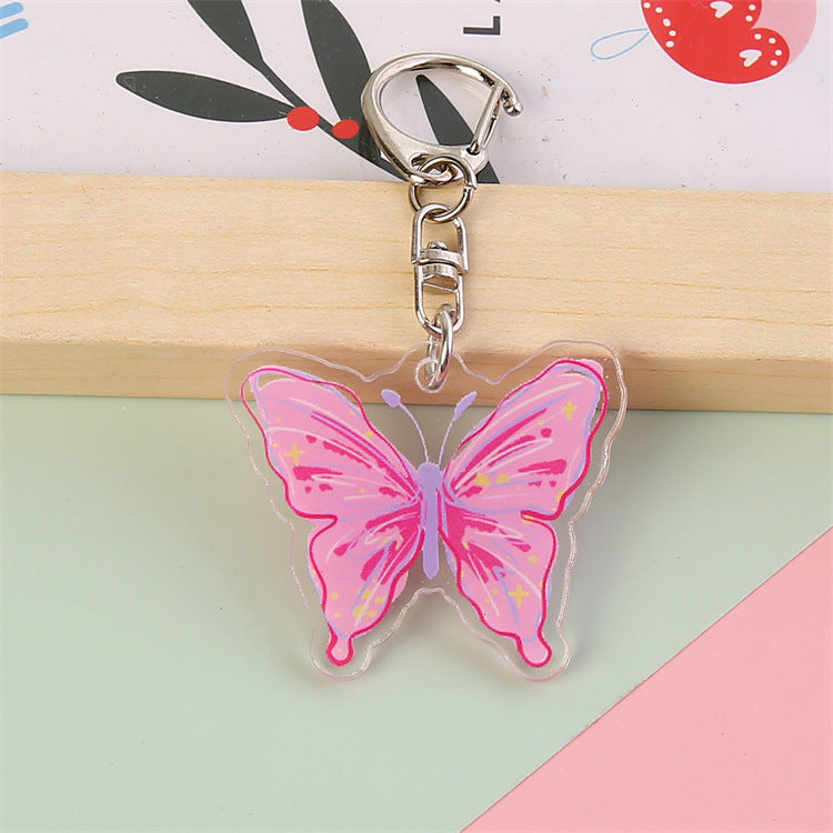 Wholesale Cute Colored Butterfly Acrylic Keychains